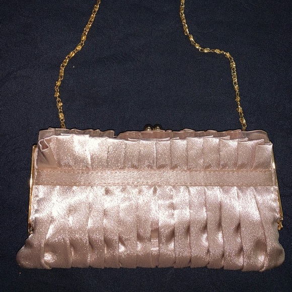 Beige (Champagne) Silk Evening Purse - Picture 3 of 5